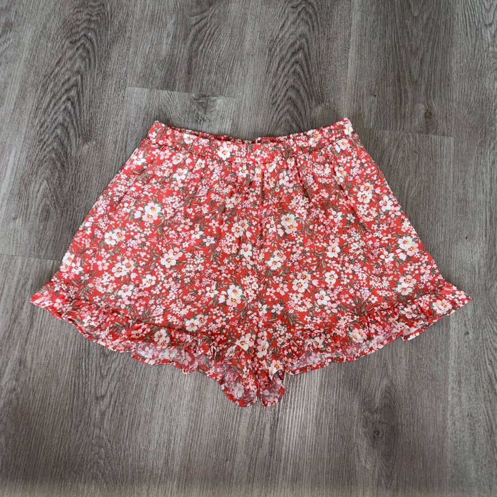 Women’s American Eagle Outfitters High Waist, Floral, Peach Orange Shorts